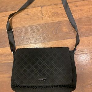 Vera Bradley Messenger Laptop Crossbody Bag with Shoulder Strap - Black